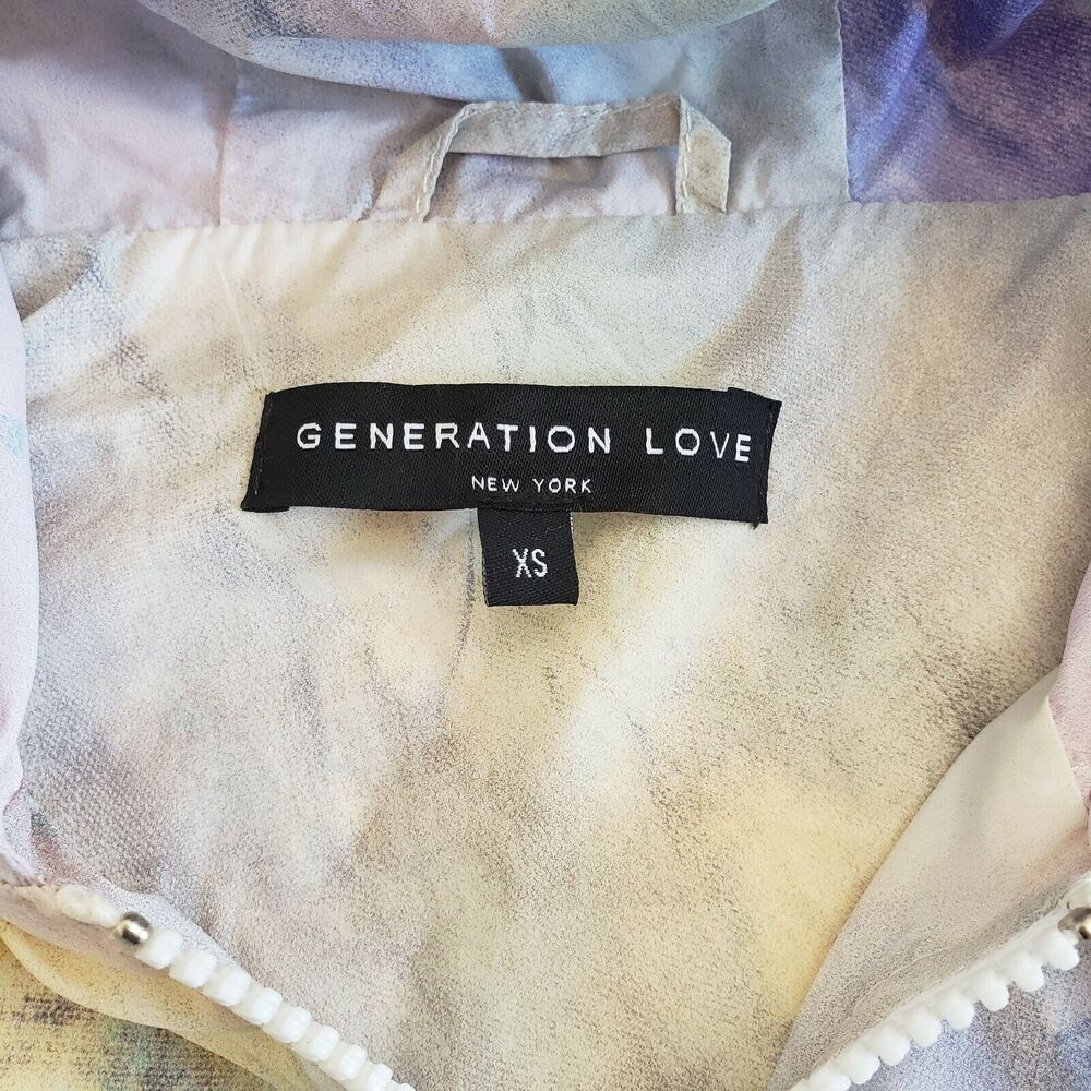 GENERATION LOVE Vienna tie dye lightweight hooded windbreaker jacket Size XS NEW - Picture 5 of 5